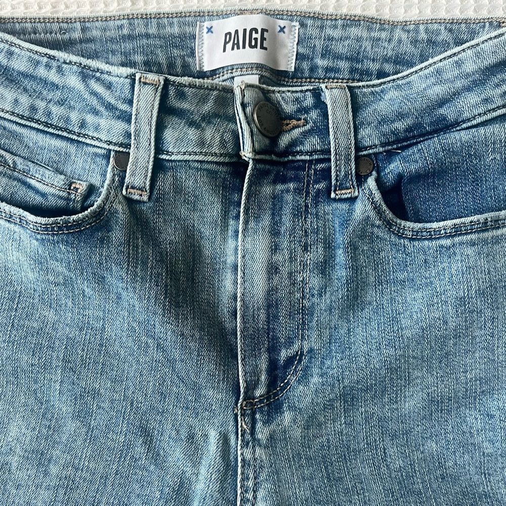 PAIGE Women's Hoxton Straight Light Wash Fray Hem Ankle Jeans Size 24 - Picture 9 of 14